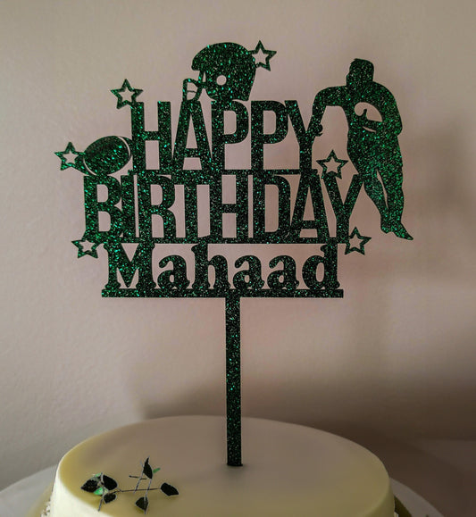 Acrylic Cake Topper, Birthday Cake Topper, Sports cake topper, Personalized Cake Topper, football cake topper, Cake topper, Birthday Gift