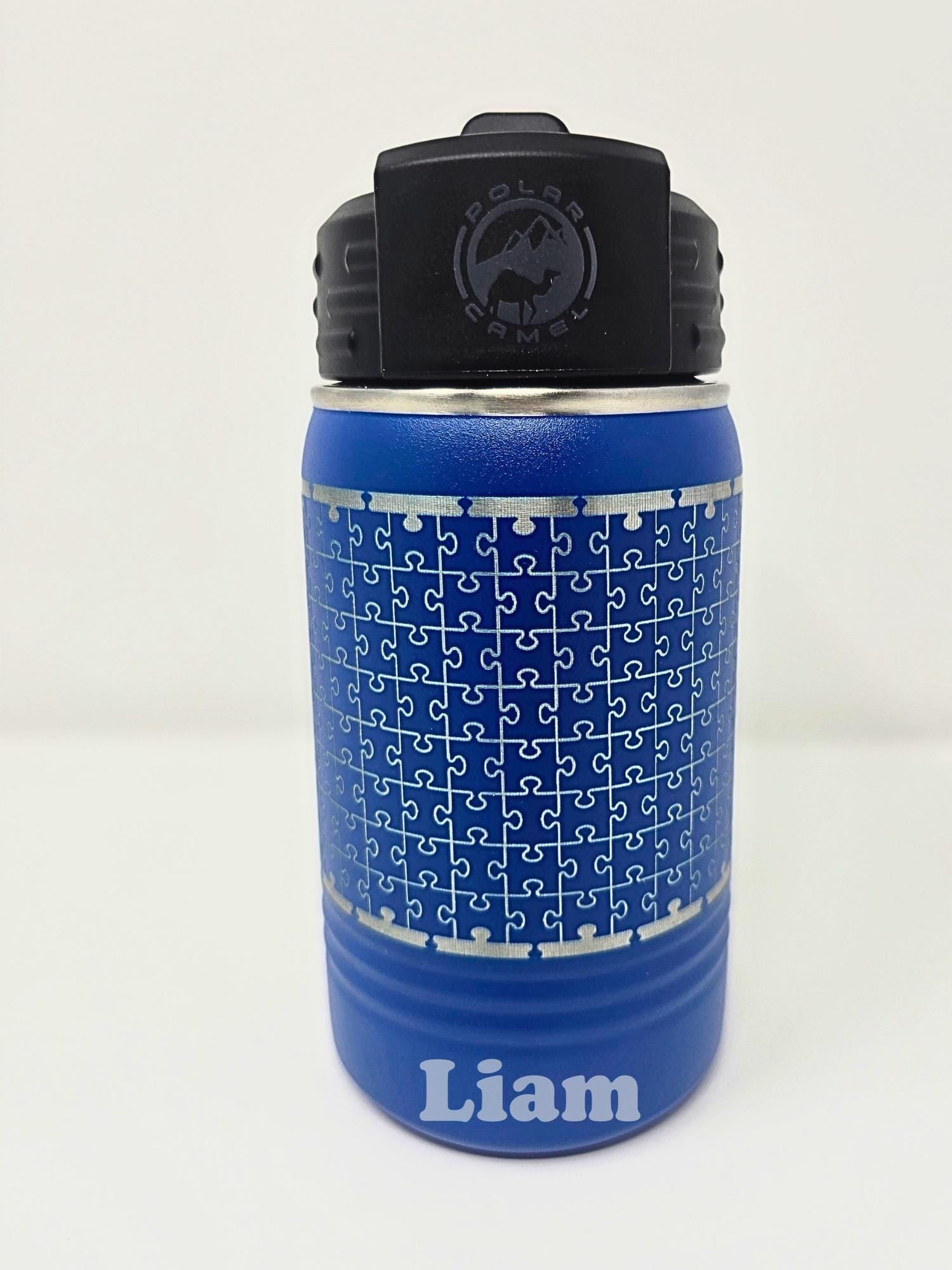 custom kids tumbler, personalized kids tumbler, puzzle pieces engraved, Personalized tumblers, Autism awareness