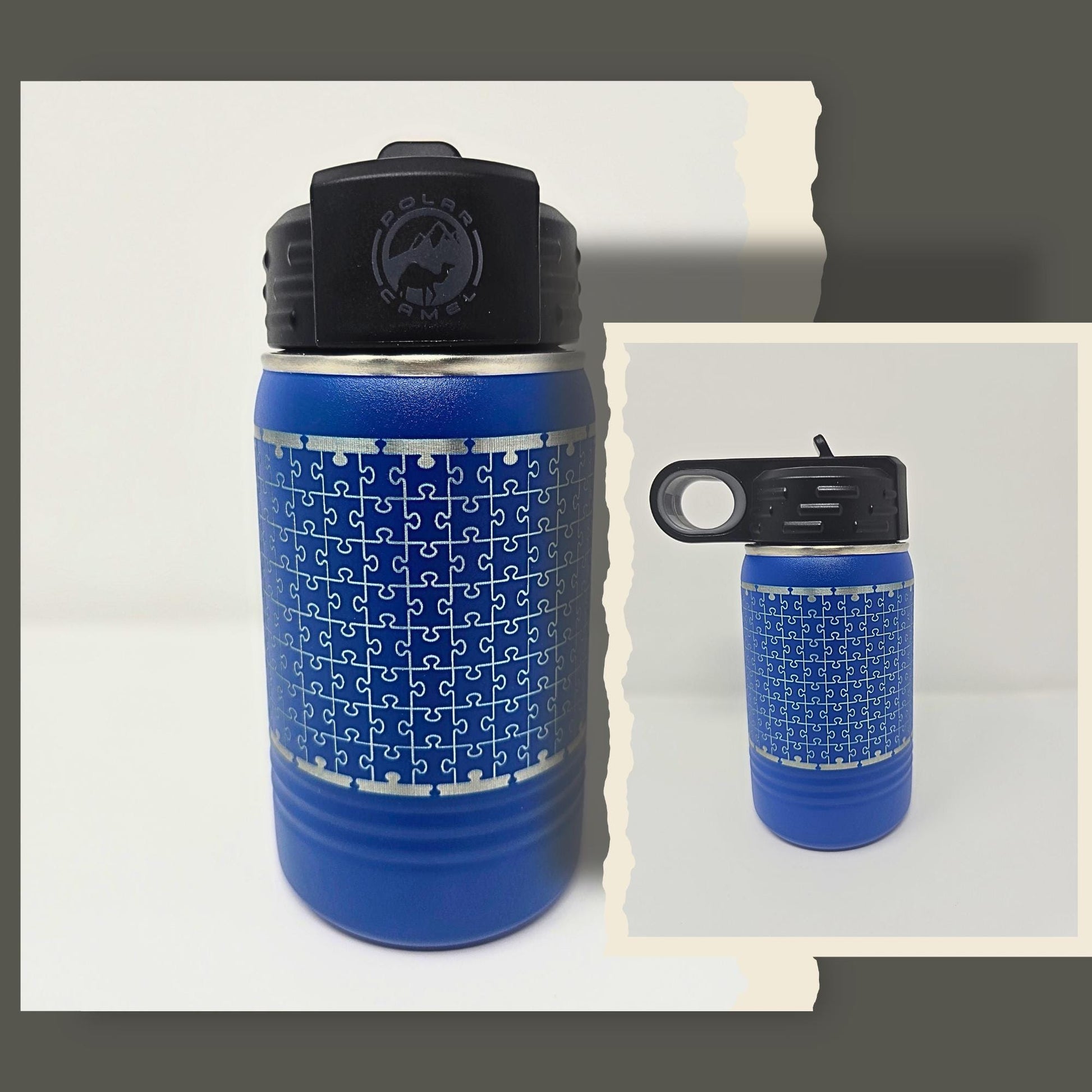 custom kids tumbler, personalized kids tumbler, puzzle pieces engraved, Personalized tumblers, Autism awareness