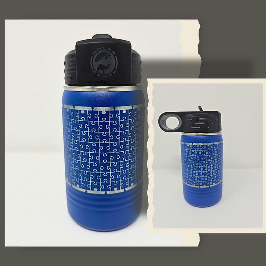 custom kids tumbler, personalized kids tumbler, puzzle pieces engraved, Personalized tumblers, Autism awareness